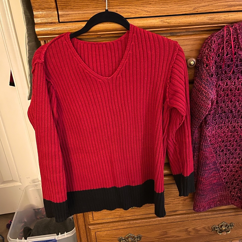 Ladies Village Sport Red Sweater. Size Medium